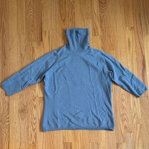 Blue Cashmere Turtleneck Sweater